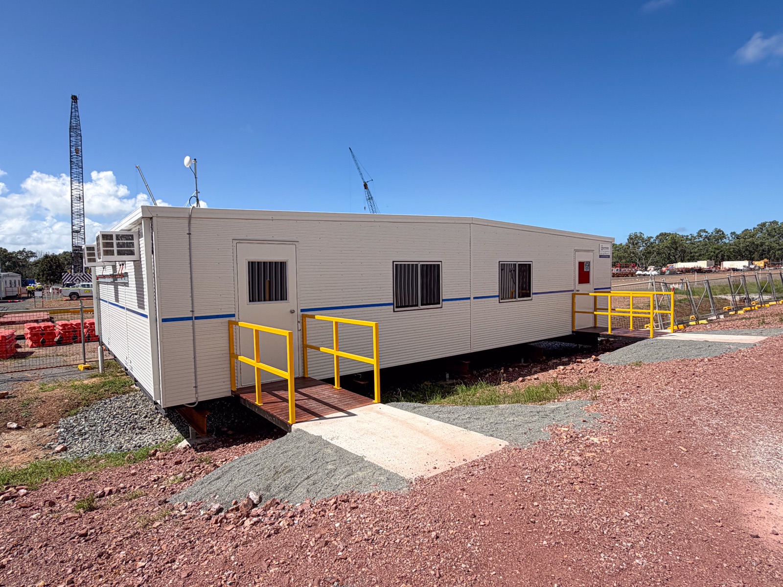 Office complex rear three-quarter view