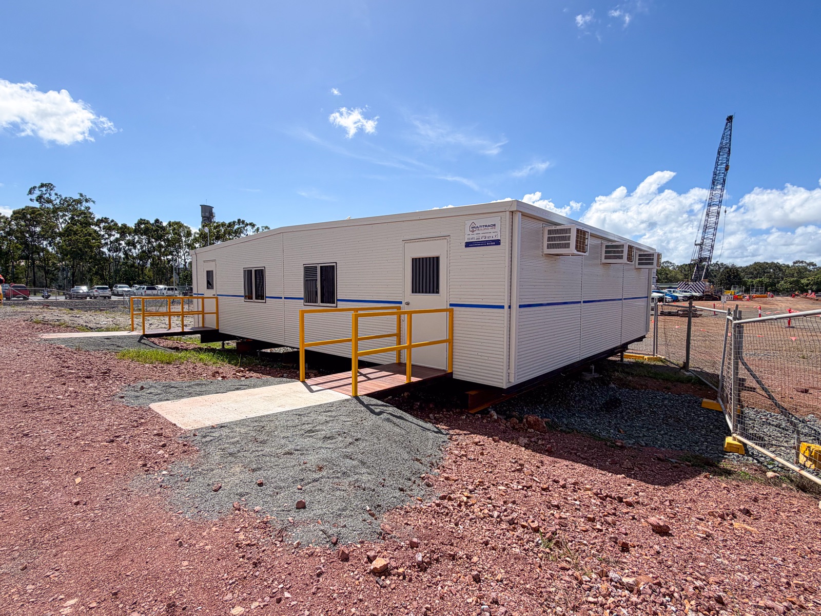 Side view showing building on custom steel foundations
