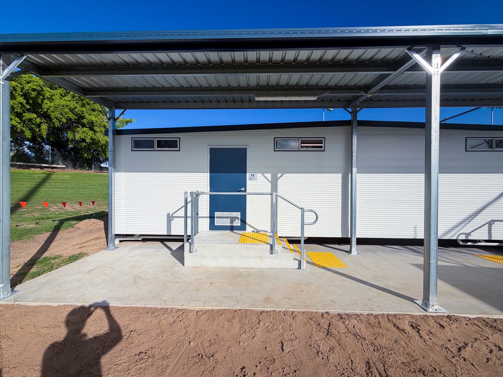 PWD-compliant entry under covered walkway