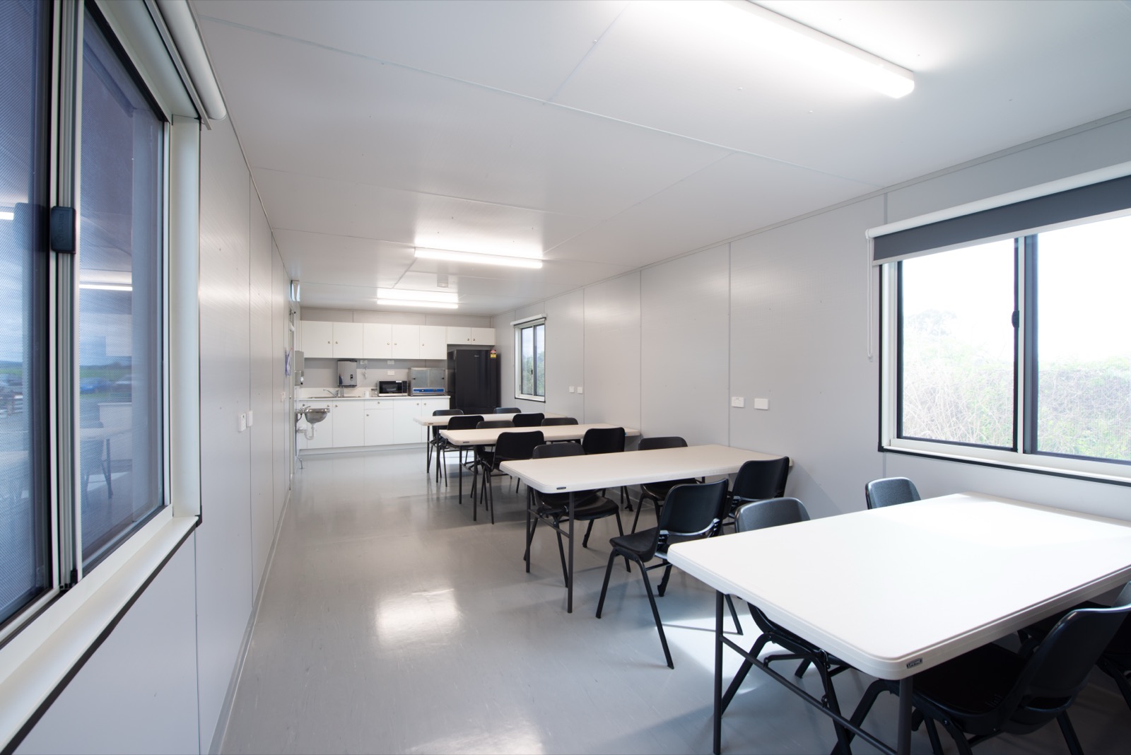 Interior — dining and break room area